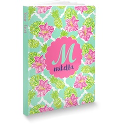 Preppy Hibiscus Softbound Notebook (Personalized)