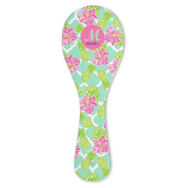 Custom Preppy Hibiscus Ceramic Spoon Rest (Personalized)