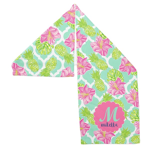 Preppy Hibiscus Sports Towel Folded - Both Sides Showing
