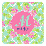 Preppy Hibiscus Square Decal (Personalized)