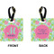Preppy Hibiscus Square Luggage Tag (Front + Back)