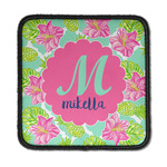 Preppy Hibiscus Iron On Square Patch w/ Name and Initial