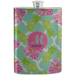 Preppy Hibiscus Stainless Steel Flask (Personalized)