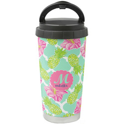 Preppy Hibiscus Stainless Steel Coffee Tumbler (Personalized)