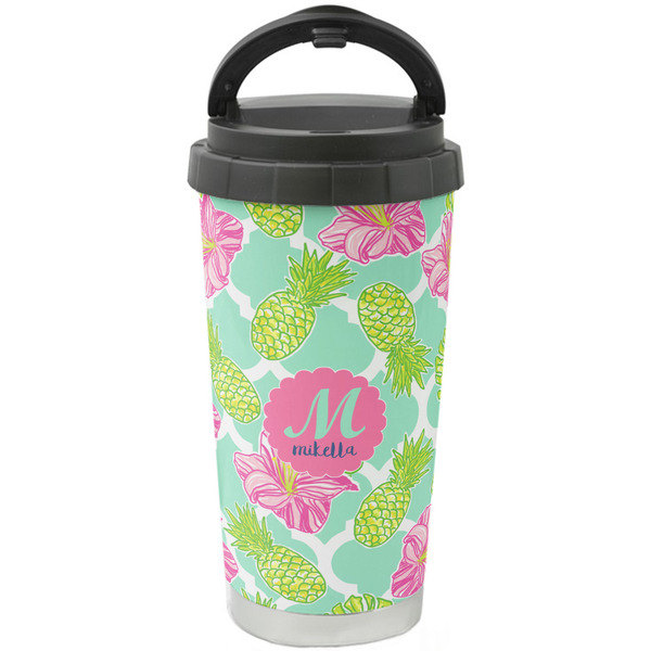 Custom Preppy Hibiscus Stainless Steel Coffee Tumbler (Personalized)