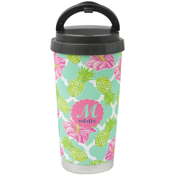 Custom Preppy Hibiscus Stainless Steel Coffee Tumbler (Personalized)