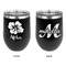 Preppy Hibiscus Stainless Wine Tumblers - Black - Double Sided - Approval