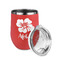 Preppy Hibiscus Stainless Wine Tumblers - Coral - Double Sided - Alt View