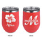 Preppy Hibiscus Stainless Wine Tumblers - Coral - Double Sided - Approval