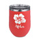 Preppy Hibiscus Stainless Wine Tumblers - Coral - Double Sided - Front