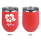 Preppy Hibiscus Stainless Wine Tumblers - Coral - Single Sided - Approval