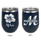 Preppy Hibiscus Stainless Wine Tumblers - Navy - Double Sided - Approval