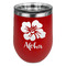 Preppy Hibiscus Stainless Wine Tumblers - Red - Single Sided - Front