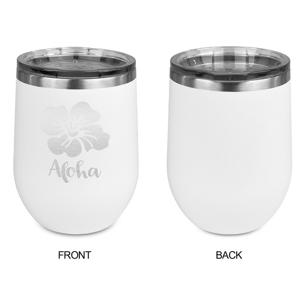 Preppy Hibiscus Stainless Wine Tumblers - White - Single Sided - Approval