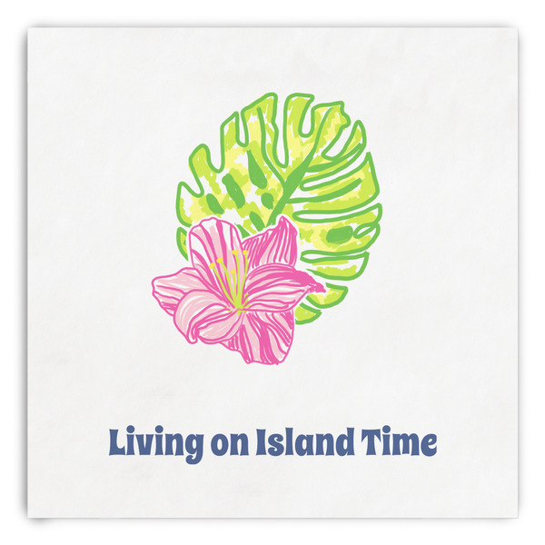Custom Preppy Hibiscus Paper Dinner Napkins (Personalized)