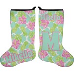 Preppy Hibiscus Holiday Stocking - Double-Sided - Neoprene (Personalized)