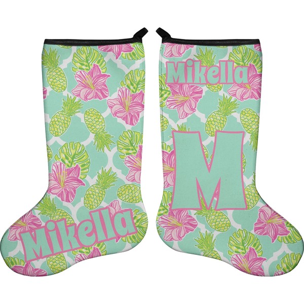 Preppy Hibiscus Stocking - Double-Sided - Approval