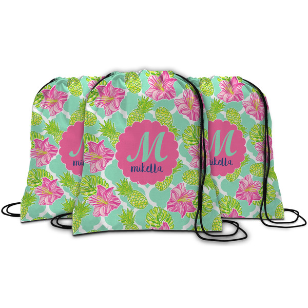 Preppy Hibiscus String Backpack - MAIN