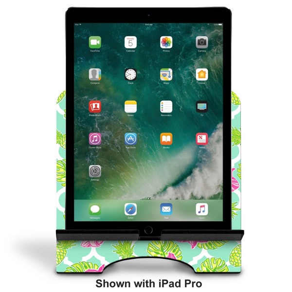 Preppy Hibiscus Stylized Tablet Stand - Front with ipad