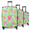 Preppy Hibiscus 3 Piece Luggage Set - 20" Carry On, 24" Medium Checked, 28" Large Checked (Personalized)