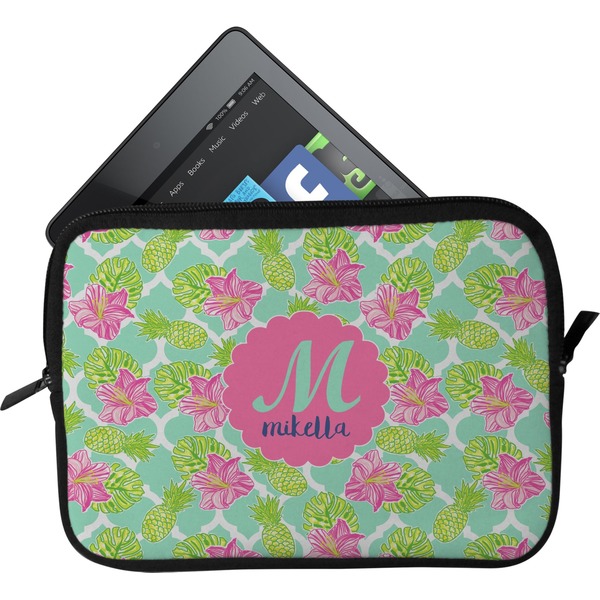 Custom Preppy Hibiscus Tablet Case / Sleeve - Small (Personalized)