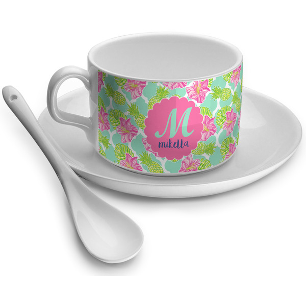 Custom Preppy Hibiscus Tea Cup (Personalized)