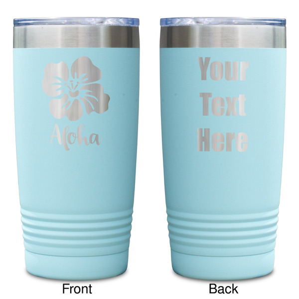 Preppy Hibiscus Teal Polar Camel Tumbler - 20oz -Double Sided - Approval