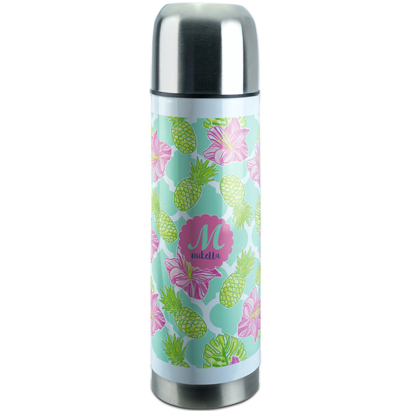 Custom Preppy Hibiscus Stainless Steel Thermos (Personalized)