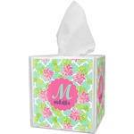 Preppy Hibiscus Tissue Box Cover (Personalized)