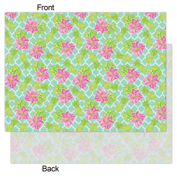 Preppy Hibiscus Tissue Paper - Lightweight - Large - Front & Back