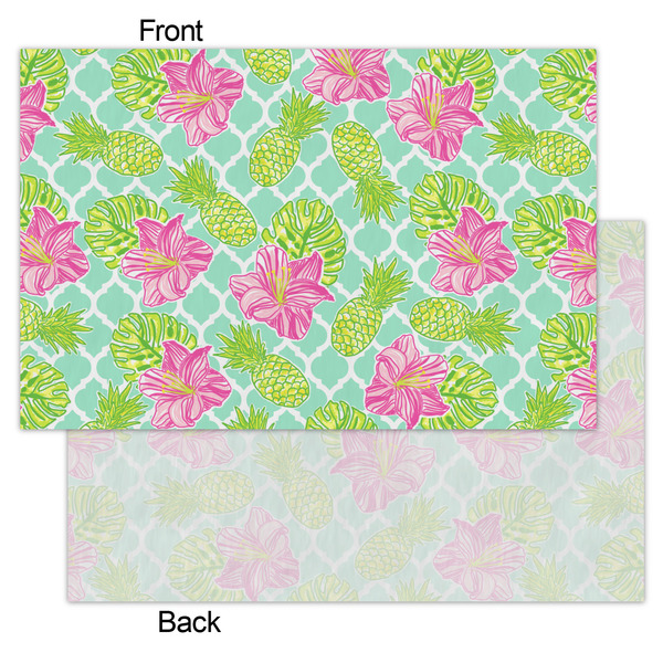 Preppy Hibiscus Tissue Paper - Lightweight - Small - Front & Back