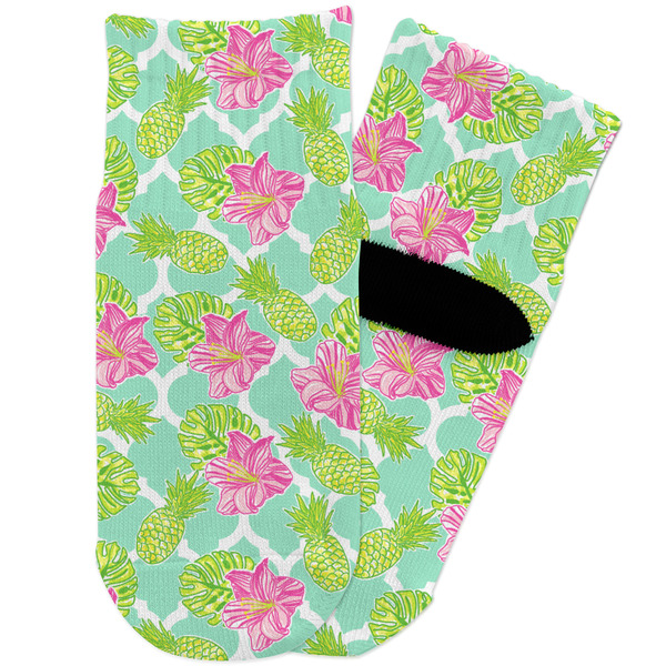 Custom Preppy Hibiscus Toddler Ankle Socks