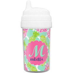 Preppy Hibiscus Toddler Sippy Cup (Personalized)
