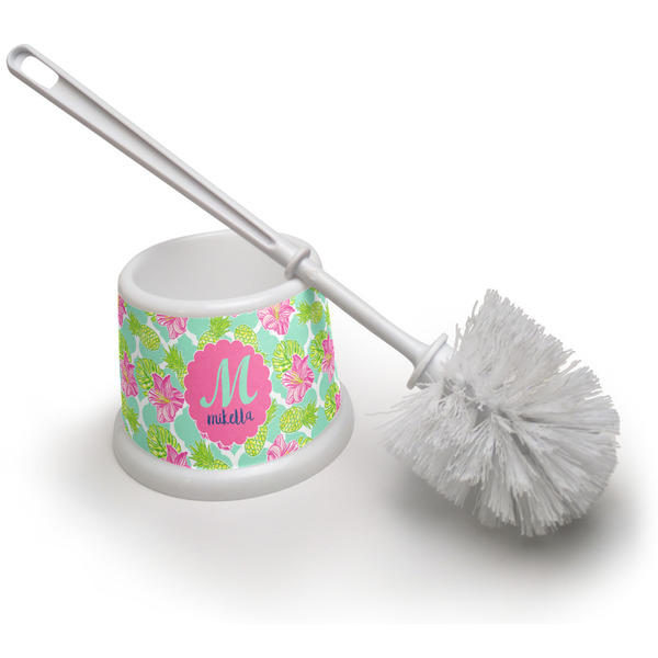 Custom Preppy Hibiscus Toilet Brush (Personalized)