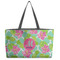 Preppy Hibiscus Beach Totes Bag - w/ Black Handles (Personalized)