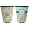 Preppy Hibiscus Trash Can Black - Front and Back - Apvl
