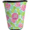 Preppy Hibiscus Waste Basket - Single Sided (Black) (Personalized)