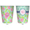 Preppy Hibiscus Trash Can White - Front and Back - Apvl
