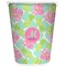 Preppy Hibiscus Trash Can White