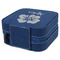 Preppy Hibiscus Travel Jewelry Boxes - Leather - Navy Blue - View from Rear