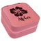 Preppy Hibiscus Travel Jewelry Boxes - Leather - Pink - Angled View