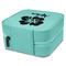 Preppy Hibiscus Travel Jewelry Boxes - Leather - Teal - View from Rear