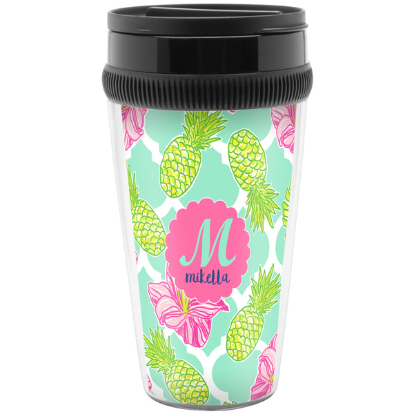 Custom Preppy Hibiscus Acrylic Travel Mug without Handle (Personalized)
