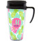 Preppy Hibiscus Acrylic Travel Mug with Handle (Personalized)
