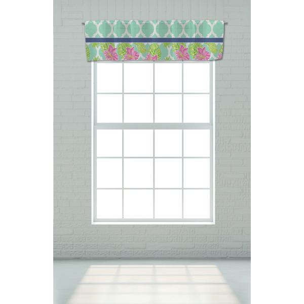 Preppy Hibiscus Valance - On window