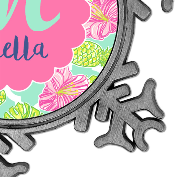 Preppy Hibiscus Vintage Snowflake - Detail