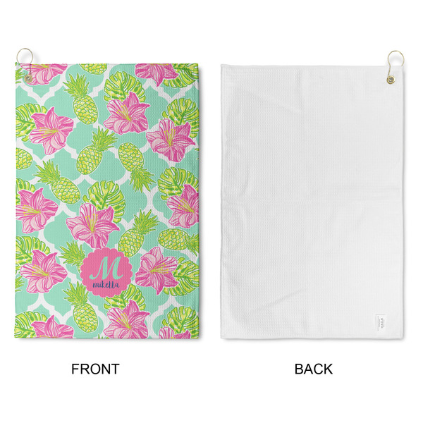 Preppy Hibiscus Waffle Weave Golf Towel - Approval