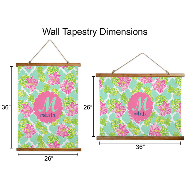 Preppy Hibiscus Wall Hanging Tapestries - Parent/Sizing