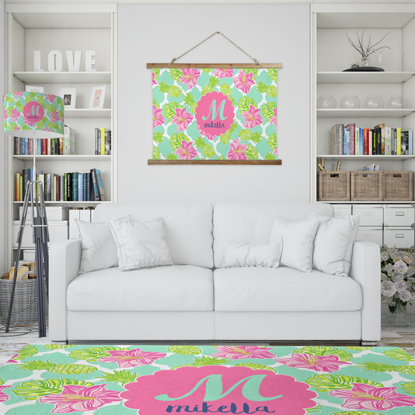 Preppy Hibiscus Wall Hanging Tapestry - IN CONTEXT