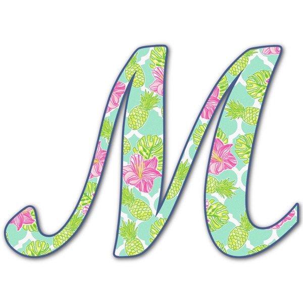 Custom Preppy Hibiscus Letter Decal - Custom Sizes (Personalized)